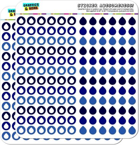 Water Droplet Dots Planner Calendar Scrapbooking Crafting Stickers - Blue - Opaque in Saudi Arabia