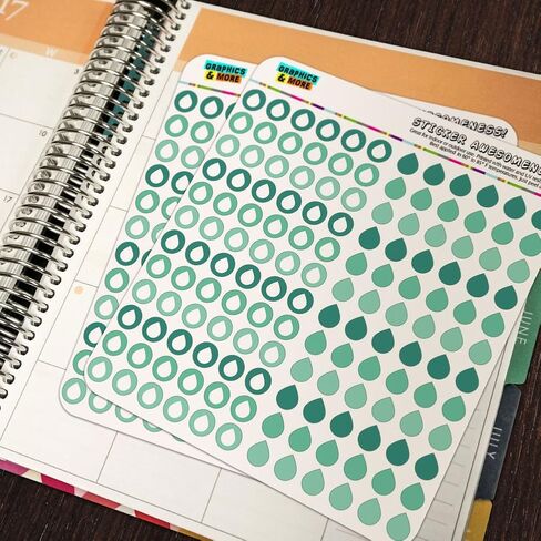 Water Droplet Dots Planner Calendar Scrapbooking Crafting Stickers - Blue - Opaque in Saudi Arabia