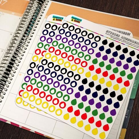 Water Droplet Dots Planner Calendar Scrapbooking Crafting Stickers - Blue - Opaque in Saudi Arabia