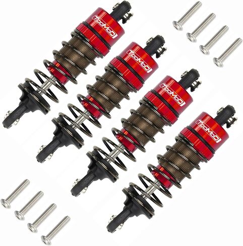 1/10 62MM RC Oil filled Shock Absorbers kit for Tamiya TT-01 TT-02 / Hyper Go 1/14 H14BM 14209 / Losi v100 Upgrades Replace Parts (Red) in Kuwait
