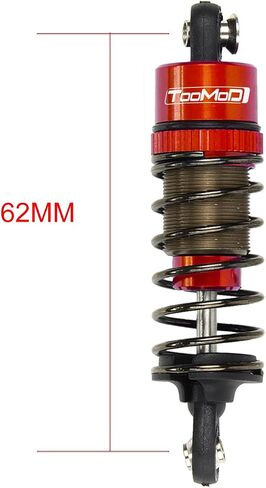1/10 62MM RC Oil filled Shock Absorbers kit for Tamiya TT-01 TT-02 / Hyper Go 1/14 H14BM 14209 / Losi v100 Upgrades Replace Parts (Red) in Kuwait
