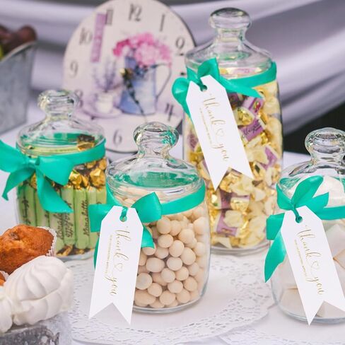 joycraft 100Pcs Thank You for Celebrating with Us Tags, Thank You Tags with String, White Paper Hangtags, Gold Foil Tags, Personalized Gift Tags for Baby Showers, Party, Gift Wrapping(2.75"x1") in Kuwait