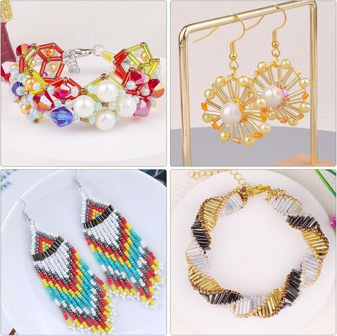 4000pcs Gold Bugle Beads, Tube Beads for Jewelry Making, Small Long Beads for Embroidery Craft DIY Bracelet Necklaces Supplies, 7x2mm in Saudi Arabia