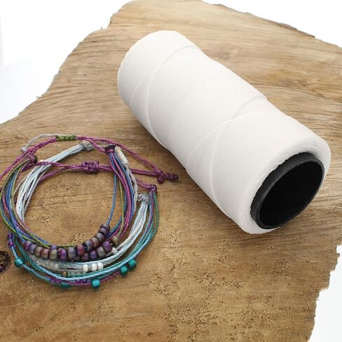 The Beadsmith Knot It Waxed Polyester Cord – Extra White Color – 1mm Diameter – Light Wax, 144 Meters (472 Feet) Per Spool – Make Jewelry, Macrame, Friendship Bracelets and DIY Crafts in Kuwait