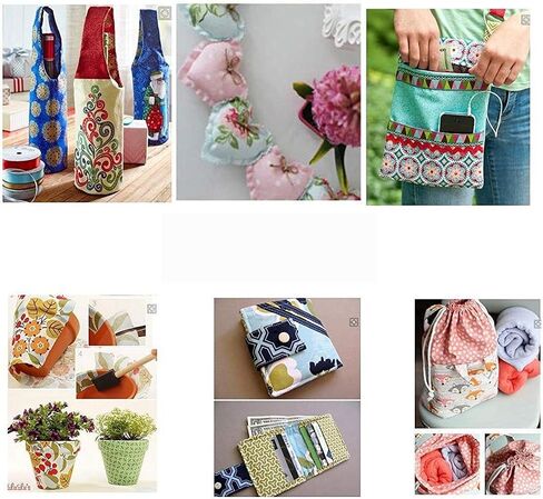Quilting Fabric Gece 7pcs 20x20 inches (50cmx50cm) 7 Patterns Aqua Blue Cotton Fabric Squares Quilting Sewing Floral Flowers Love Heart Stripe Dots Precut Fabric Square Sheets for Craft Patchwork in Saudi Arabia