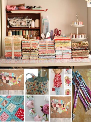Quilting Fabric Gece 7pcs 20x20 inches (50cmx50cm) 7 Patterns Aqua Blue Cotton Fabric Squares Quilting Sewing Floral Flowers Love Heart Stripe Dots Precut Fabric Square Sheets for Craft Patchwork in Saudi Arabia
