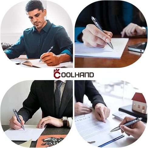 Cool Hand 5.35 '' Titanium Alloy Action Action Action ، Pallpoint Ink قابل لإعادة ملء ، أقلام كتابة الأعمال في المكاتب ، مقطع جيب عميق ، مع إعادة الملء ، الأزرق in Kuwait