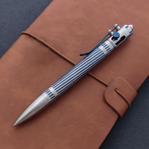 Cool Hand 5.35 '' Titanium Alloy Action Action Action ، Pallpoint Ink قابل لإعادة ملء ، أقلام كتابة الأعمال في المكاتب ، مقطع جيب عميق ، مع إعادة الملء ، الأزرق in Kuwait