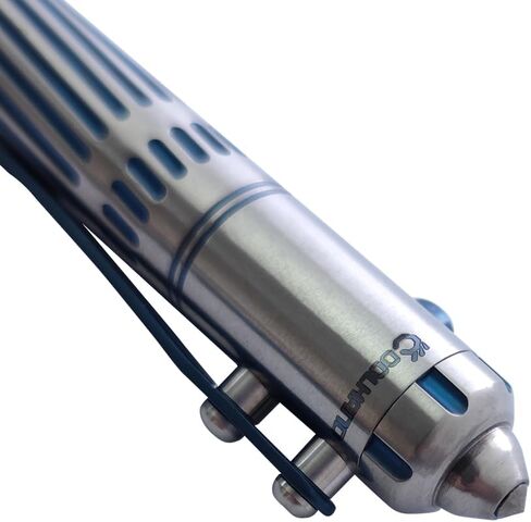 Cool Hand 5.35 '' Titanium Alloy Action Action Action ، Pallpoint Ink قابل لإعادة ملء ، أقلام كتابة الأعمال في المكاتب ، مقطع جيب عميق ، مع إعادة الملء ، الأزرق in Kuwait