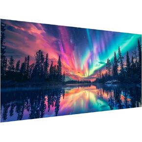 Lophomie Large Aurora Diamond Art Kit for Adults Beginner DIY Northern Lights Diamond Painting Art Kits 5D Round Full Drill Gem Art Kits for Home Wall Decor 16 x 28 Inch