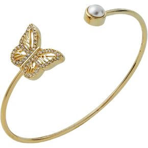 Alex and Ani AA743423SS,Butterfly and Crystal Flex Cuff,Shiny Silver,Blue, Bracelets