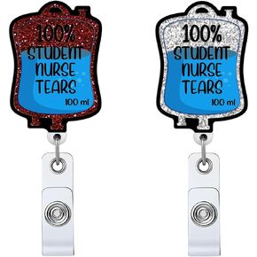 2P Funny Cardiac Retractable Badge Reel with ID Clip Name Tag Card Gift for Doctor Nurse Heart Anatomy Nursing Student Medical Worker Alligator Clip