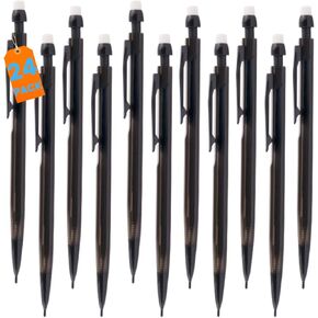 1InTheOffice Mechanical Pencils 0.7mm, 2.5, HB Lead, Black Lead, Smoke Barrel 48 Pack