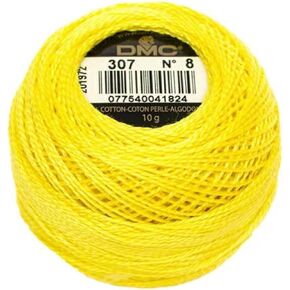 DMC 116 8-307 Pearl Cotton Thread Balls, Lemon, Size 8