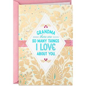 Hallmark Mother's Day Card for Grandma (So Many Things I Love About You) for Birthday, Thinking of You, Congrats, or Any Occasion