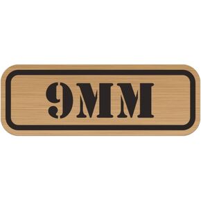 (4X 9mm Metallic Ammo Can Badge Sticker Self Adhesive Label 3M Bullet 9 mm - Bronze