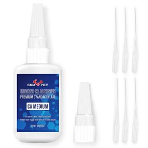 Professional Cyanoacrylate Glue(2 oz), Medium Viscosity CA Glue for Woodworking with Extra Caps and Microtips, Instant Super Glue for Wood, Metal, Rubber, Leather, Ceramic and Fiberglass