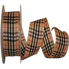 Reliant Ribbon Burbank Plaid Wired Edge Ribbon, 1-1/2 Inch X 10 Yards, Multi