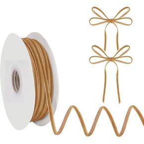Khaki Velvet Ribbon 1/8 inch Velvet Ribbon for Gift Wrapping Weddings Hair Bow Ribbons Headbands bouquets-50 Yards