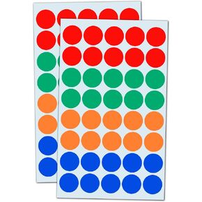 2000 Pieces, 3/4 inch - Colored Dot Stickers, Garage Yard Sale Stickers Labels - 4 Colors
