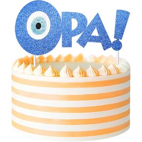 Greek Cake Topper Letter Cake Topper Glitter Cake Topper Greek Evil Eye God Mythology Ancient Theme Birthday Party Cake Decoration