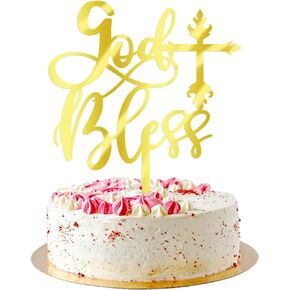 10 Pieces Gold glitter Acrylic Cross Cake Topper,Baptism,First Communion,Baby shower cake topper,Religious cake decorations