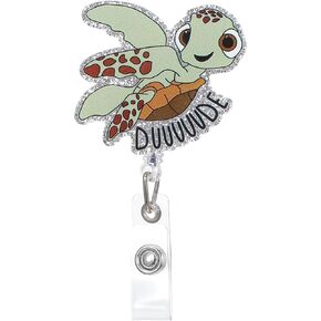Turtle Badge Reel, Funny Cute Turtle Badge Reel Retractable Badge Reel Pediatric Badge Reel Nurse Badge Holder with Alligator Clip Durable Animal Badge Reel for Nurse Office Worker