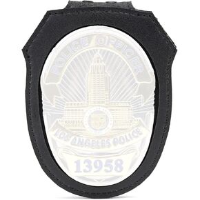 TT TYTX LAPD Badge Holder, Phoenix Police Badge Holder, Patrol Officer Belt Clip Badge Holder with Universal Round Neck Stainless Steel Chain and Concealed Photo Pocket (Badge not Included)