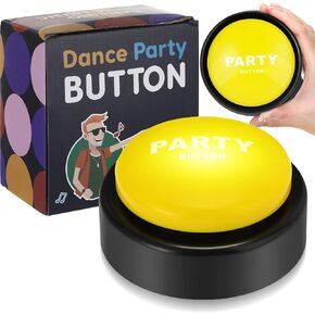 2 PCS 30S Dance Party Music Button for Classroom 30 Sound Button Button Function Function Buzzer Puttons for Office Toys Fun Gag Homts Cool Desk Decor Gadget ، 4.5 × 4.5 × 1.5 بوصة (أصفر)
