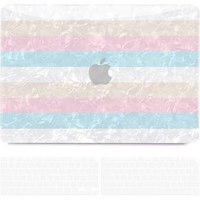 B BELK Compatible with MacBook Air 13 inch Case 2021 2020 2019 2018 Release A2337 M1 A1932 A2179 with Touch ID, Durable Hard Shell Case + 2 Keyboard Covers for MacBook Air 13-3 Colors Rainbow Pattern