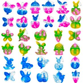 32pcs easter mini keychain ، ألعاب الفقاعات المملوكة ، حشوات سلة عيد الفصح ، هدايا حشو البيض ، حفلات مطاردة عيد الفصح للأطفال الفتيات