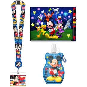Autograph Book 2022 Pen ، Lanyards for Kids and Mickey Water Bottle Ring مجموعة ، هدايا أرضية للأطفال ، للأولاد والبنات الأزرق 85791
