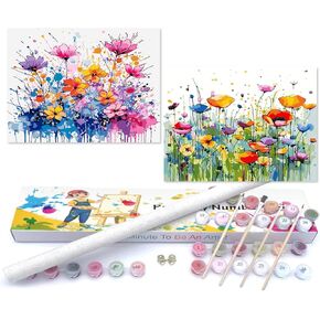 Mrnsiet 2 Pack Owl Paint by Numbers Kit for Adults Beginner, Easy Owl Acrylic Paint by Number Kits on Canvas, DIY Colorful Box Animal Oil Number Painting Kits for Home Decor with Gift Box 12x16 Inch