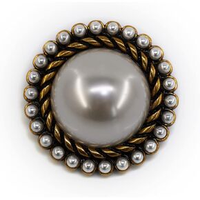 20 pcs Vintage Faux Pearls Metal Shank Sewing Buttons for Coats -25mm -1"