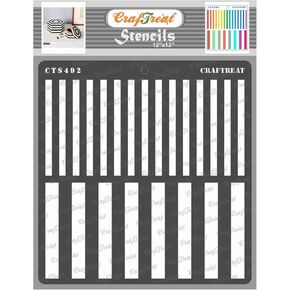CrafTreat Reusable Geometric Stencils - Stripes - 12x12 Inches - DIY Art & Craft Stencils