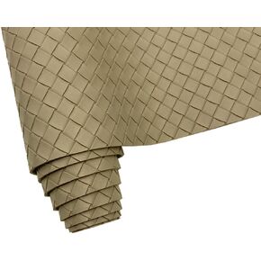 12"x54"Weave Faux Leather Fabric, Embossed Braided Faux Leather Roll for Crafts DIY and Upholstery Pleather Sheets Light Gray