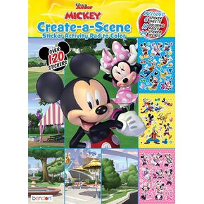 Bendon Disney Jr Mickey Create A Scene Over 120 Sticker Activity Pad to Color