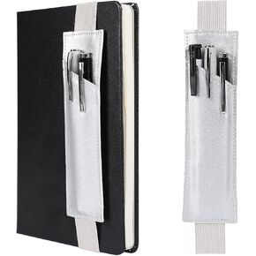 Gnegni 2-pack Leather Leather Leather Fand Band Pender ، حامل قلم رصاص ، حقيبة الأكمام ، حقيبة قلم لأجهزة الكمبيوتر المحمولة ، المجلات ، المخططين ، مناسبة للارتفاعات من 8 "إلى 11.5" (شريحة Shine)