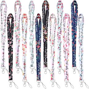 24 Pcs Christian Gifts Bulk Bible Verse Lanyard for ID Badge Scripture Religious Keychain Women Inspirational Gift