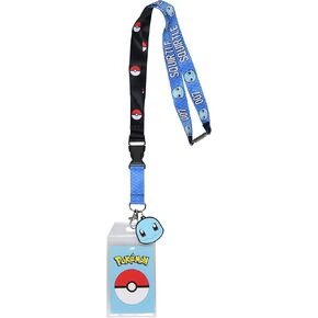 Pokemon Squirtle 007 ID Badge Holder Rubber Charm 2-Sided Breakaway Lanyard
