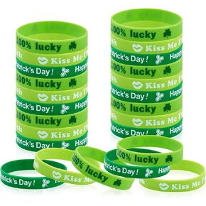36PCS St. Patrick's Day Rubber Bracelets Wristbands Silicone Stretch Unisex for Men Women 3 Styles
