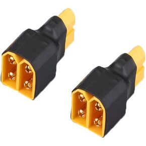 2PCS XT60 Parallel Connector Conversion Adapter 1-Female XT60 Plug to 2-Male XT60 Plug for RC Lipo Battery