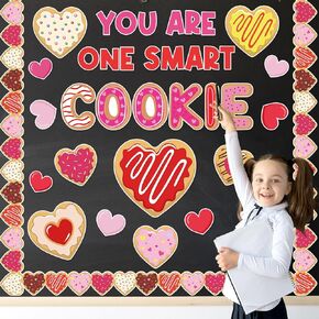 Valentine's Day Bulletin Board Decorations Valentines Cookie Heart Classroom Decorations Love Heart Paper Cutouts for Home School Classroom Wall Decor