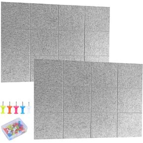 Large Cork Board for Walls - 24 Pack 70"x47" Felt CorkBoard Tiles for Office Wall, Felt Bulletin Board Pin Board with Pushpins Large Pin Tack Board for Home Office Walls Decor-Gray