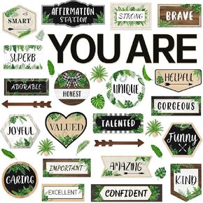 Bulletin Board Decoration Plant Farmhouse Welcome Bulletin Board Decor Set Postive Inspirational Motivational Cutouts Posters Kit Classroom School Office Affiramation Station Teachers Supplies