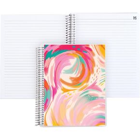 Erin Condren 7" X 9" Lined Platinum Spiral Notebook - Ettavee Inspire, 160 Lined Notes & Goal-Setting Pages, 80 Lb, Thick Paper, Stickers Included