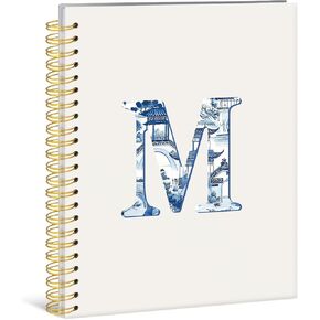 Spiral Notebook,Chinoiserie Initial J Personalized Notebook，Monogrammed gifts,Chinoiserie Aesthetic Journal，Gift for Women,Notebooks for Work, Reading Journal