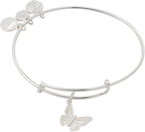 Alex and Ani AA743423SS,Butterfly and Crystal Flex Cuff,Shiny Silver,Blue, Bracelets in Saudi Arabia