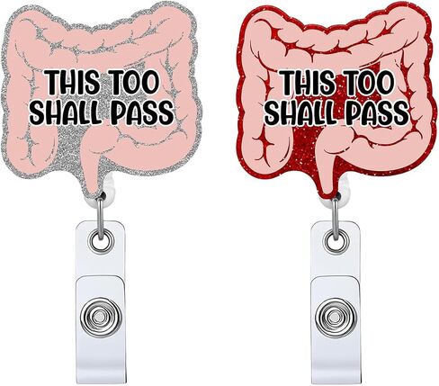 2P Funny Cardiac Retractable Badge Reel with ID Clip Name Tag Card Gift for Doctor Nurse Heart Anatomy Nursing Student Medical Worker Alligator Clip in Kuwait