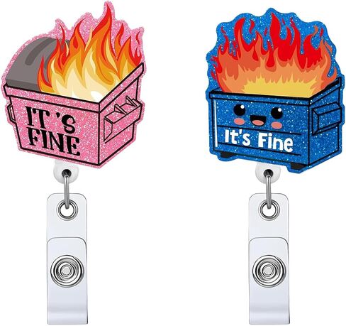 2P Funny Cardiac Retractable Badge Reel with ID Clip Name Tag Card Gift for Doctor Nurse Heart Anatomy Nursing Student Medical Worker Alligator Clip in Kuwait